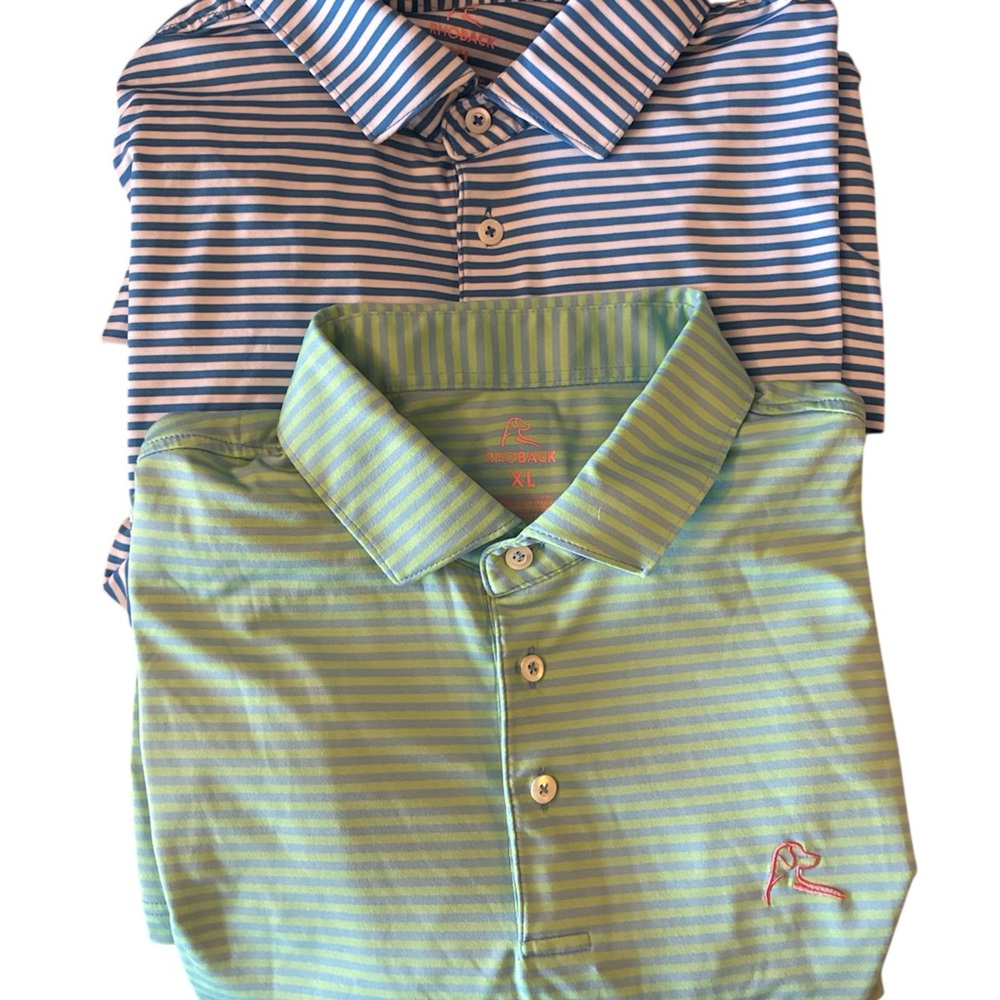 Rhoback Striped Polo Bundle of 2 XL